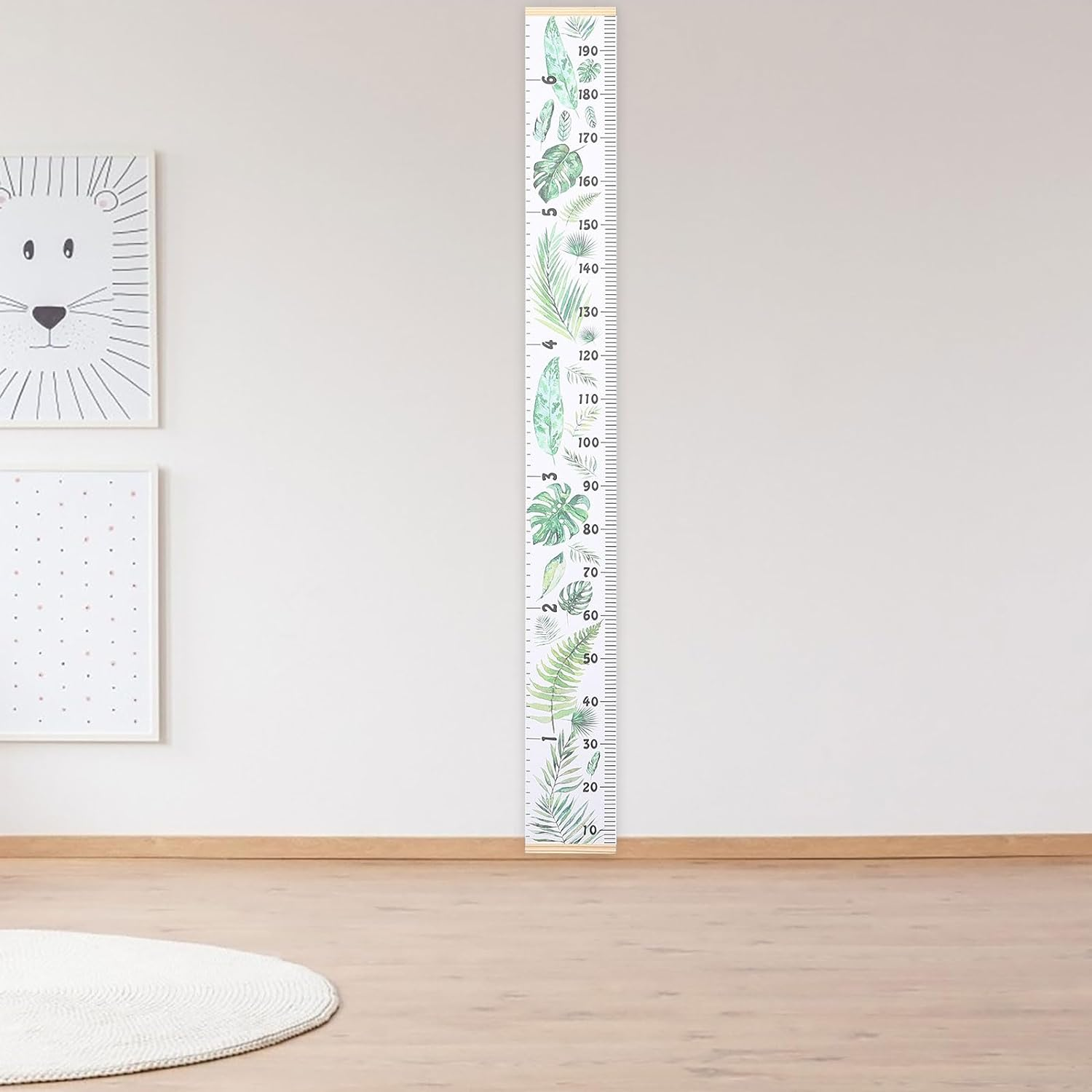 Toddmomy Kids Room Decor Kids Height Growth Chart Canvas Measuring Height Chart Tropical Monstera Leaf Growth Height Ruler for Nursery Room Wall Art Decoration Nordic Decor image number 4