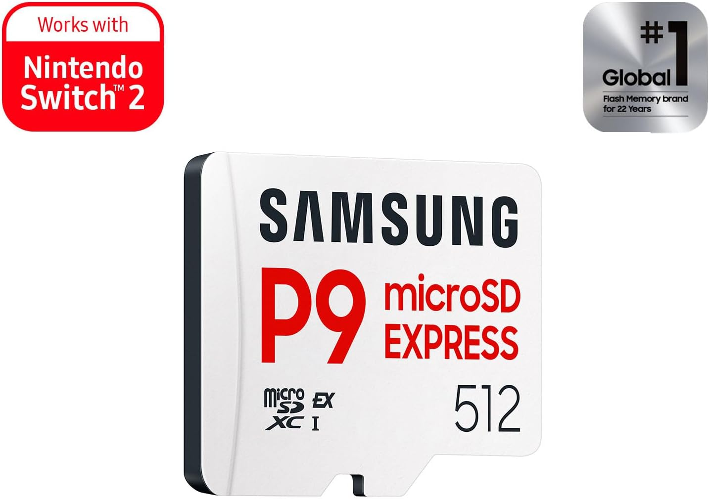Samsung P9 Express Microsd Express Card, 512GB Microsdxc Memory Card, up to 800 Mb/S, for Nintendo-Switch &trade; 2, (MB MK512T/AM) image number 2