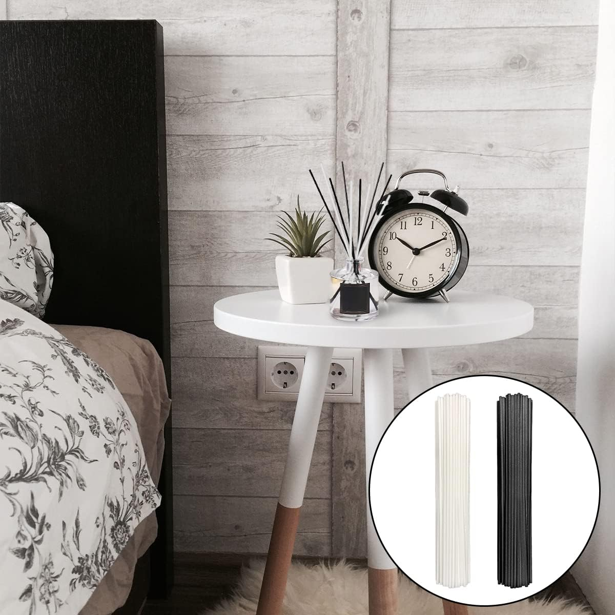 Reed Diffuser Stick, 200PCS 7.9In Aroma Sticks for Home Cleansing,Yoga and Spiritual Rituals （Black & White） image number 4