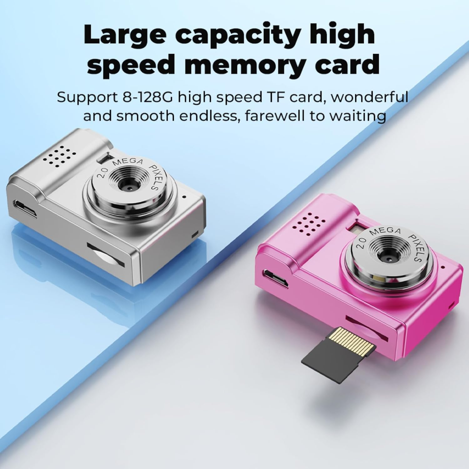 Diyeeni Mini Digital Camera, 1080P 2MP HD Keychain Camera with Color Screen, Type C Rechargeable Digital Cameras for Travel Campus Life Recording, Wrist Srap for Outdoor image number 4