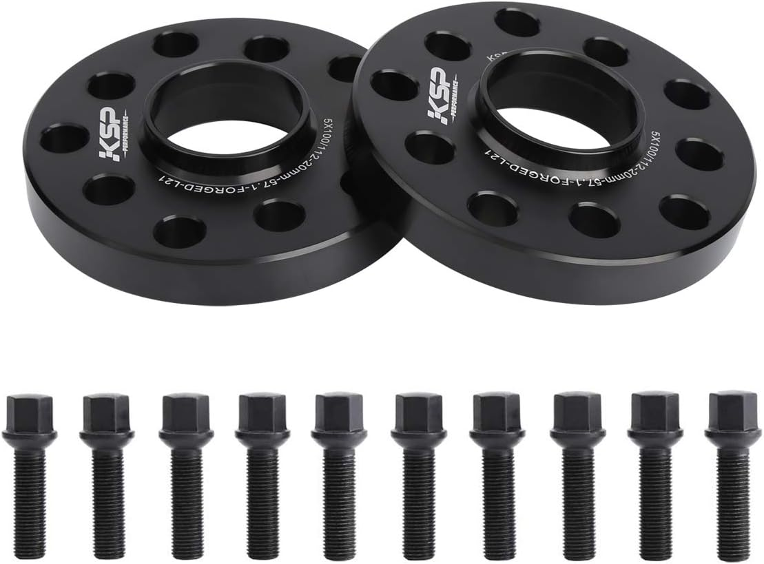 KSP 5X100 to 5X100 Wheel Spacers Compatible with Audi A3 A4 A6 A8 S4 S6 S8 Quattro TT, 20Mm Thread Pitch M14X1.5 Hub Bore 57.1Mm with Sphere Seat Lug Bolts Fit for 5X112 Golf Jetta Beetle EOS Passat image number 5