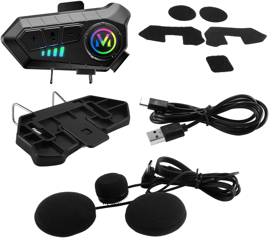 Gorise Split Motorcycle Helmet Bluetooth Headset 5.3 Chip Compatible with a Variety of Motorcycle Helmets image number 4