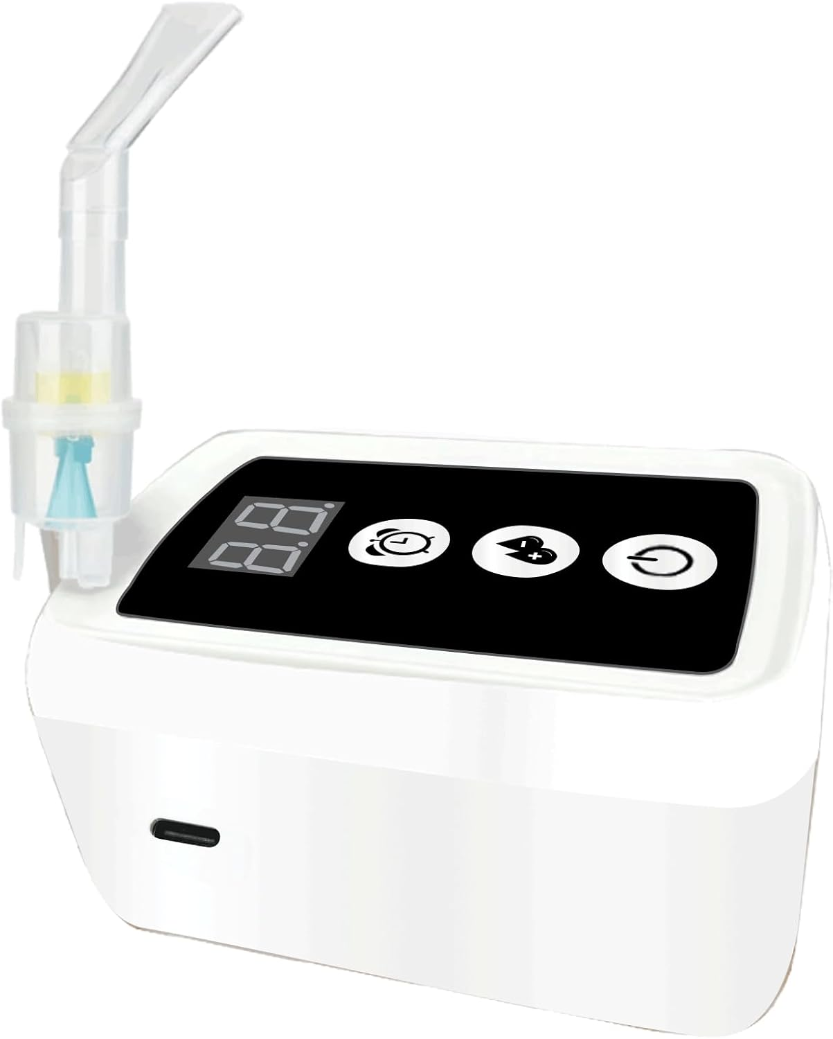 Portable Tabletop Compressor Nebuliser Nebulizer Machine for Adults and Kids Travel and Household Use, DC/AC Power Jet Nebuliser Inhaler Cool Mist for Respiratory Problem, Timer Digital Display image number 2