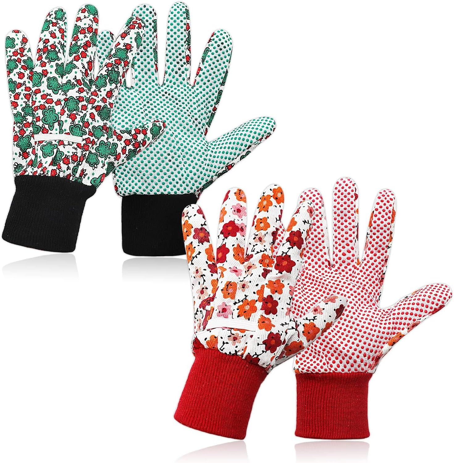 Gardening Gloves for Women, 2Pairs Comfortable Gardening Working Gloves for Ladies Women,Floral Garden Gloves with Elastic Cuffs and Non-Slip for Yard, Fishing, Camping image number 4