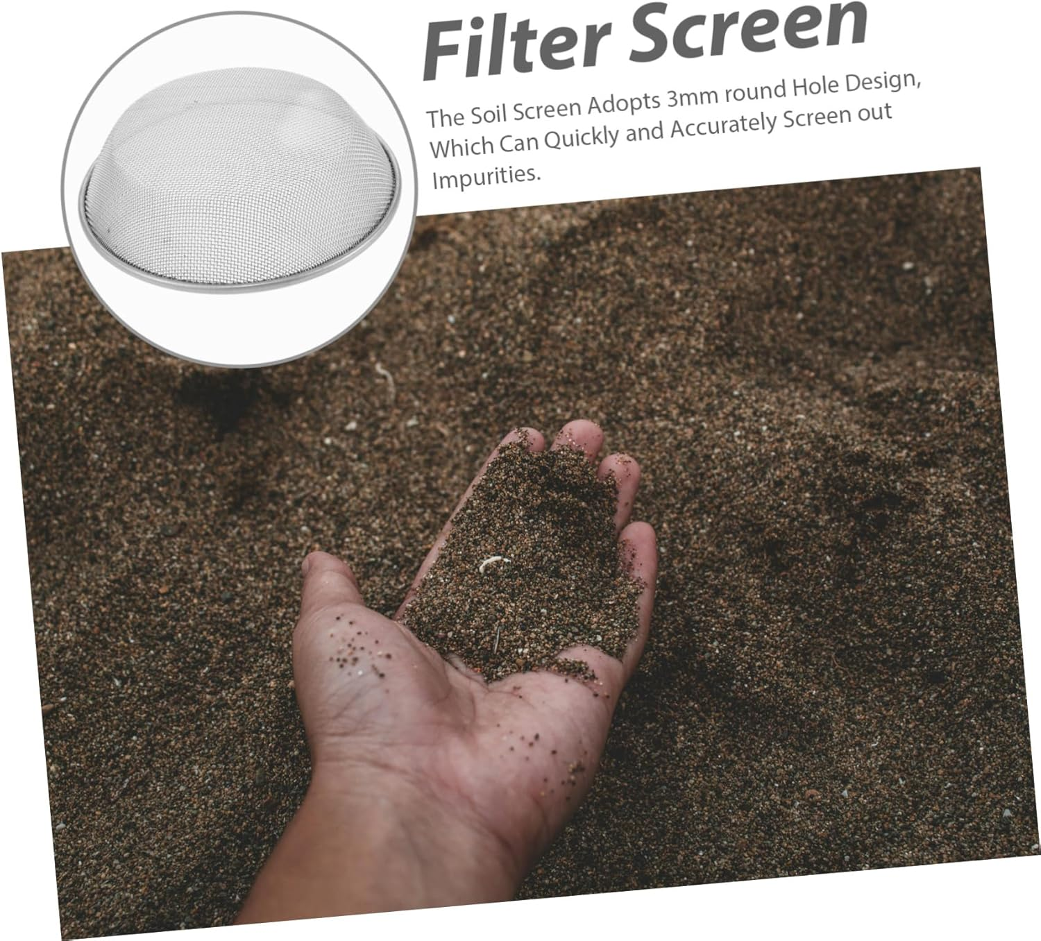 Yardenfun Compost Sifter Garden Sieve Soil Sifter Sandstone Sieve Tool for Bucket Gardening Gloves image number 2