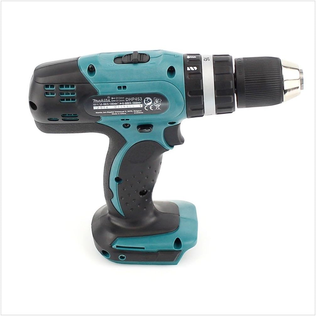 Makita DHP453 Solo Cordless Hammer Drill 18 V, Black, Blue image number 3