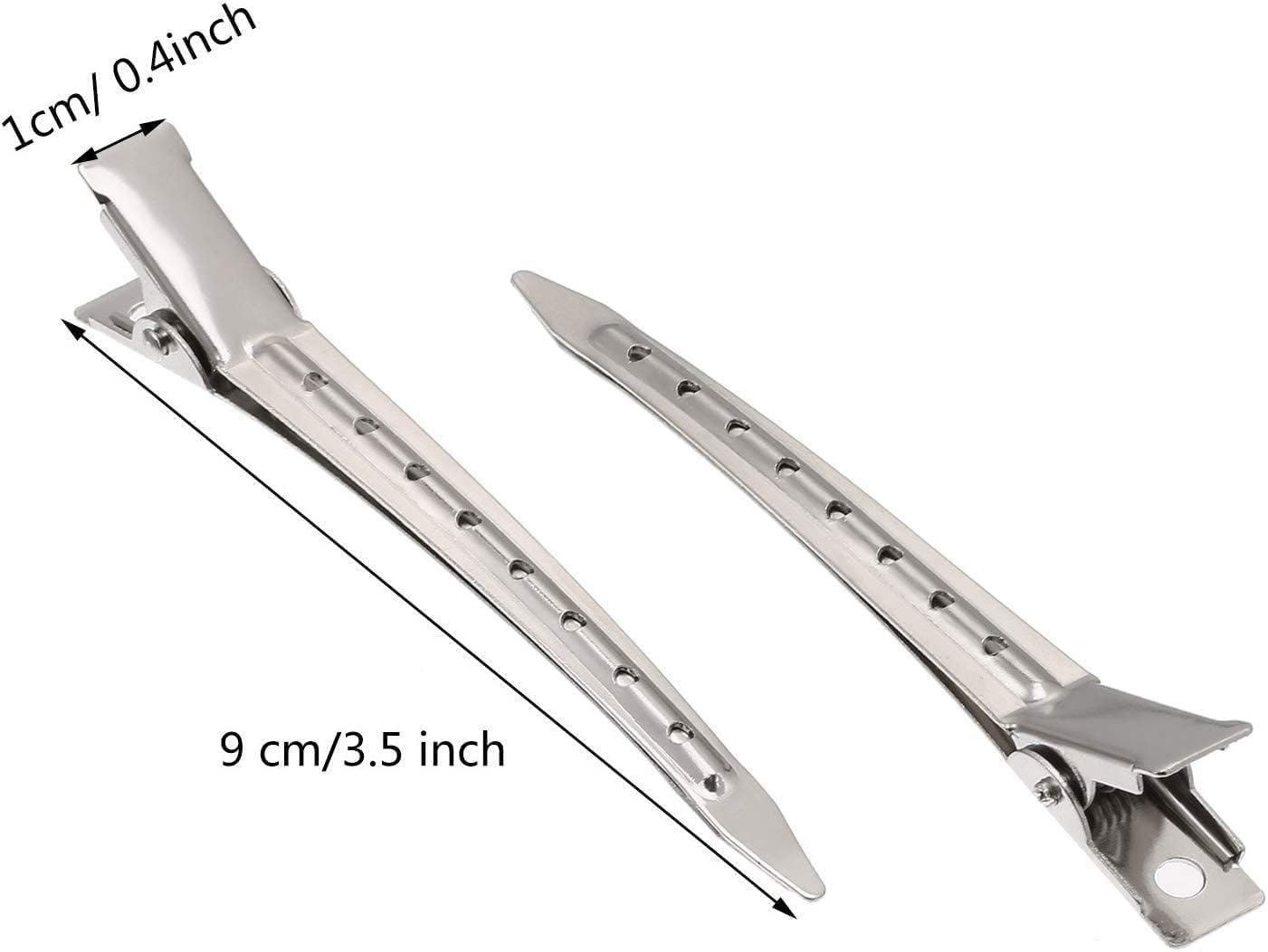 FIENSYDL 24 Pcs Metal Hair Clips for Styling Sectioning, 3.5 Inch Rustproof Metal Alligator Curl Clips, Silver Clip for Curls, Long Hair, Roller, Salon image number 1