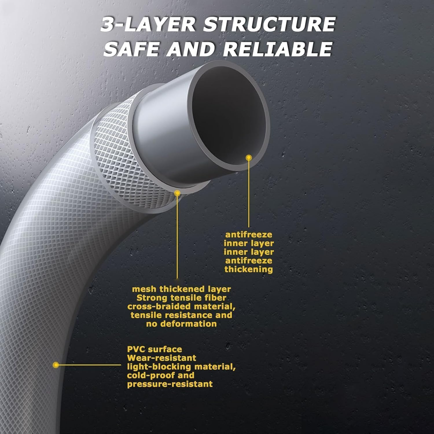 Retractable Garden Hose Reel, 20M+2M,10 Pattern Nozzle, Any Length Lock, Slow Rewind, Easy to Put Back,Wall Mounted, for Watering/Washing/Cleaning(Yellow) image number 2