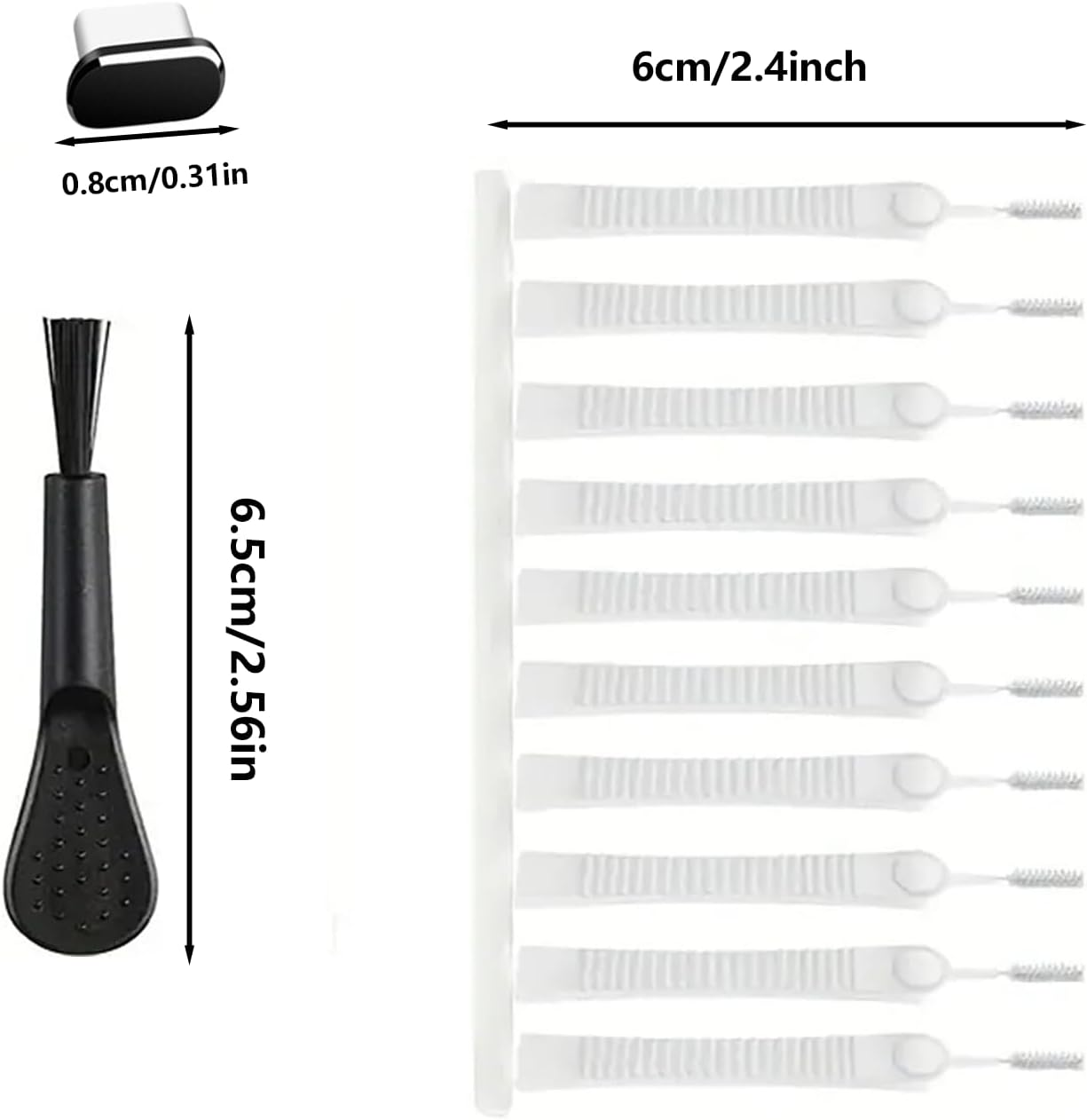 Xolixorium 13-Piece Mobile Phone Port Cleaning Kit - Phone Cleaner for Iphone Cleaning Kit Keyboard Cleaner Charging Port Headphone Camera Speaker (Type C) image number 5