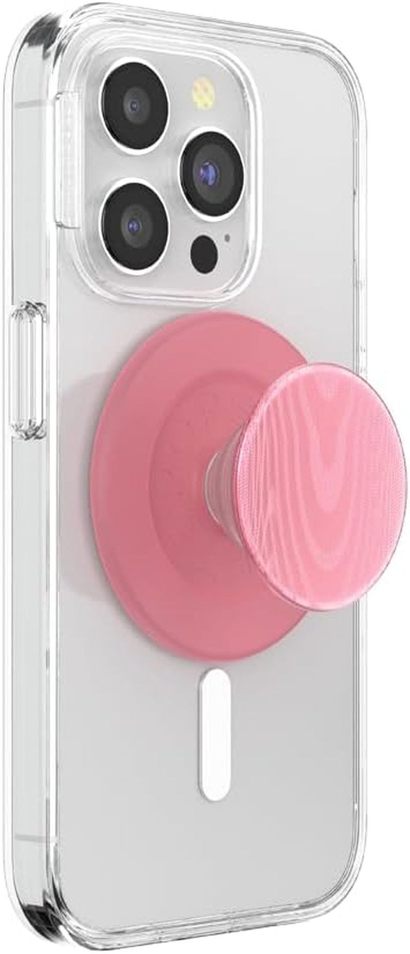 Popsockets round Phone Grip Compatible with Magsafe, Adapter Ring for Magsafe Included, Phone Holder, Wireless Charging Compatible, Aluminium - Dusty Rose