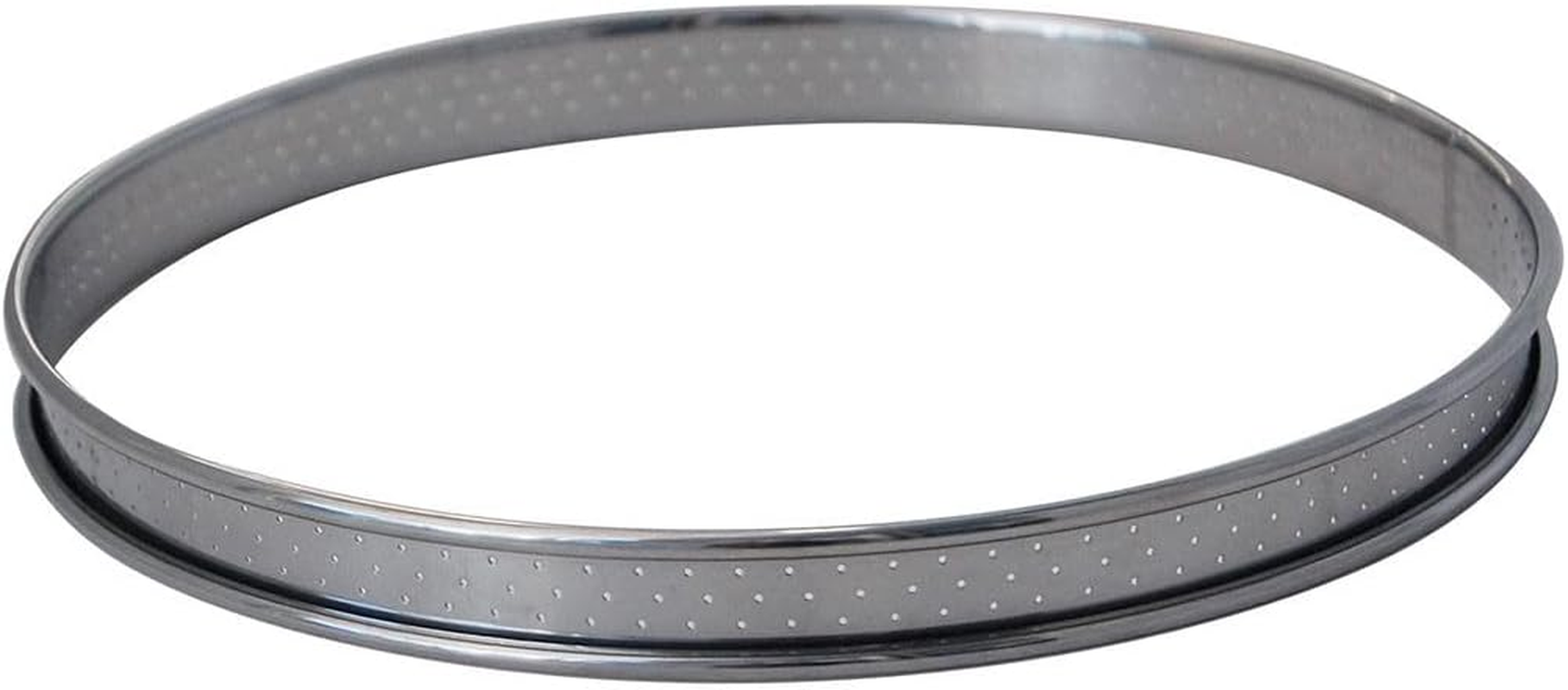De Buyer Circular Stainless Steel round Perforated Tart Ring with Rolled Edges, Stainless Steel, Silver, Diam&egrave;tre 10 Cm image number 6