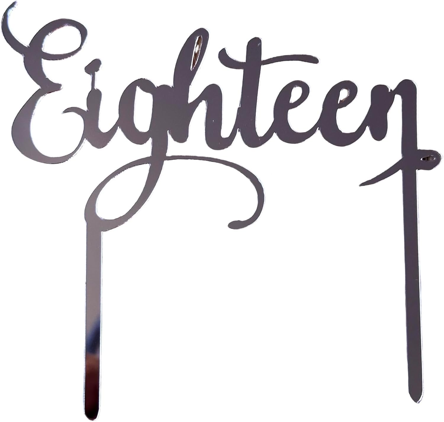 Eighteen 18 Hexagon Acrylic Cake Topper Birthday 18Th Mirror