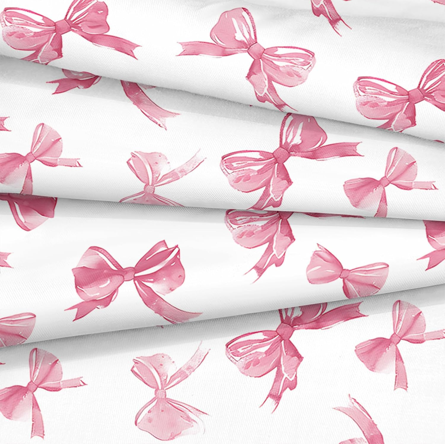 Herside Girls Pink Duvet Cover Set Super King Pink Kawaii Bowknot Design Ultra Soft Microfibre Easy Care Bedding Set 3 Pieces Quilt Cover for Adult Women Bedroom Decor with Zipper Closure image number 5