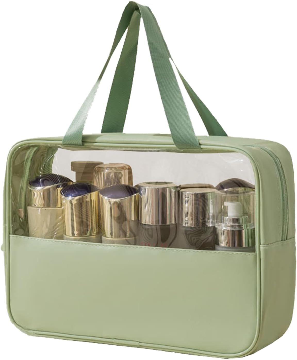 Cosmetic Bags | Traveling Makeup Bag - Portable Waterproof Zipper Organizer Pouches Tote with Clear Window for Toiletry Shower Jewelry Bathroom Packing Train Vanity Girls Beach, White, Refer To