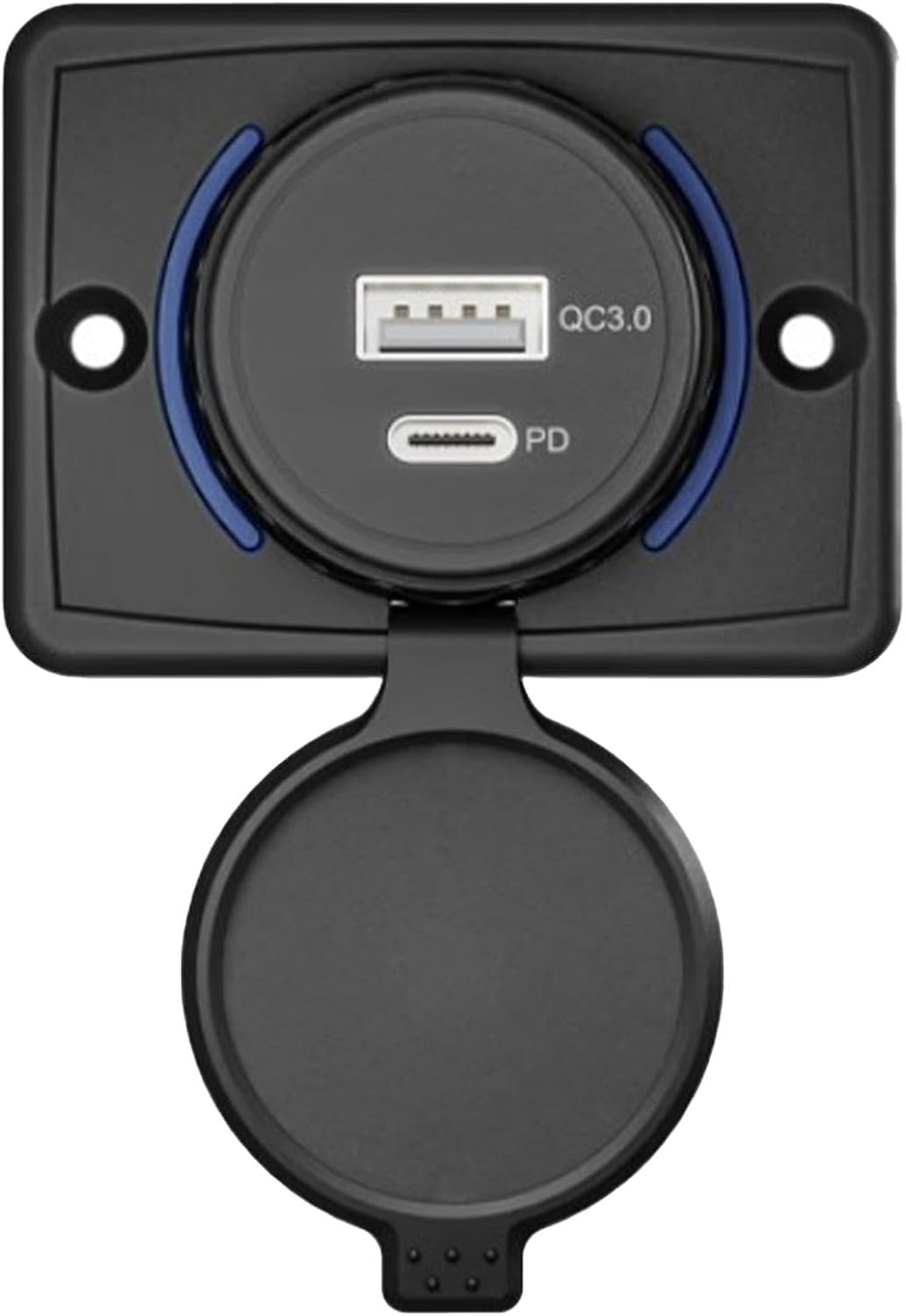 USB Outlet, RV Socket, Charging Panel, Wall Mount, USB Adapter, 3.1A USB Outlet Wall Mount,Car USB Socket, USB Charging Station, USB Outlet Adapter Replacement with Cover for ATV Bus Boat RV USB Outle