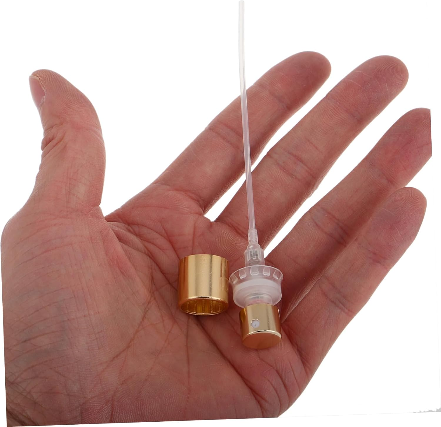 ADOCARN 10Pcs Perfume Bottle Spray Nozzle Pump Replacement Gold Plastic Press Pump Heads 13Mm Compatible Diy Perfume Bottles for Travel and Home Use image number 6