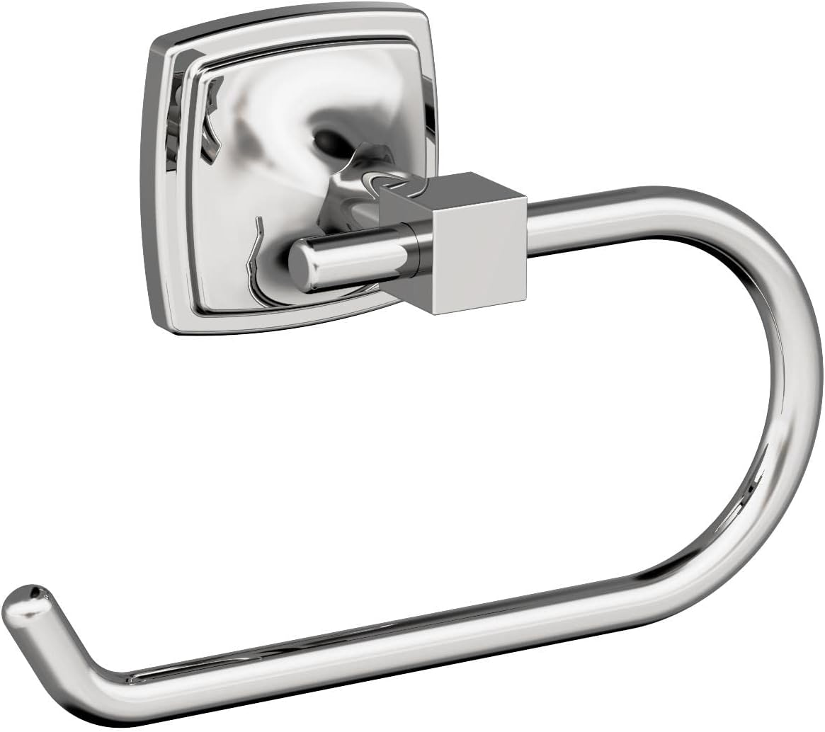 Amerock BH3609126 | Chrome Single Post Toilet Paper Holder | 7-1/16 In. (179 Mm) Length Toilet Tissue Holder | Stature | Bath Tissue Holder | Bathroom Hardware | Bath Accessories