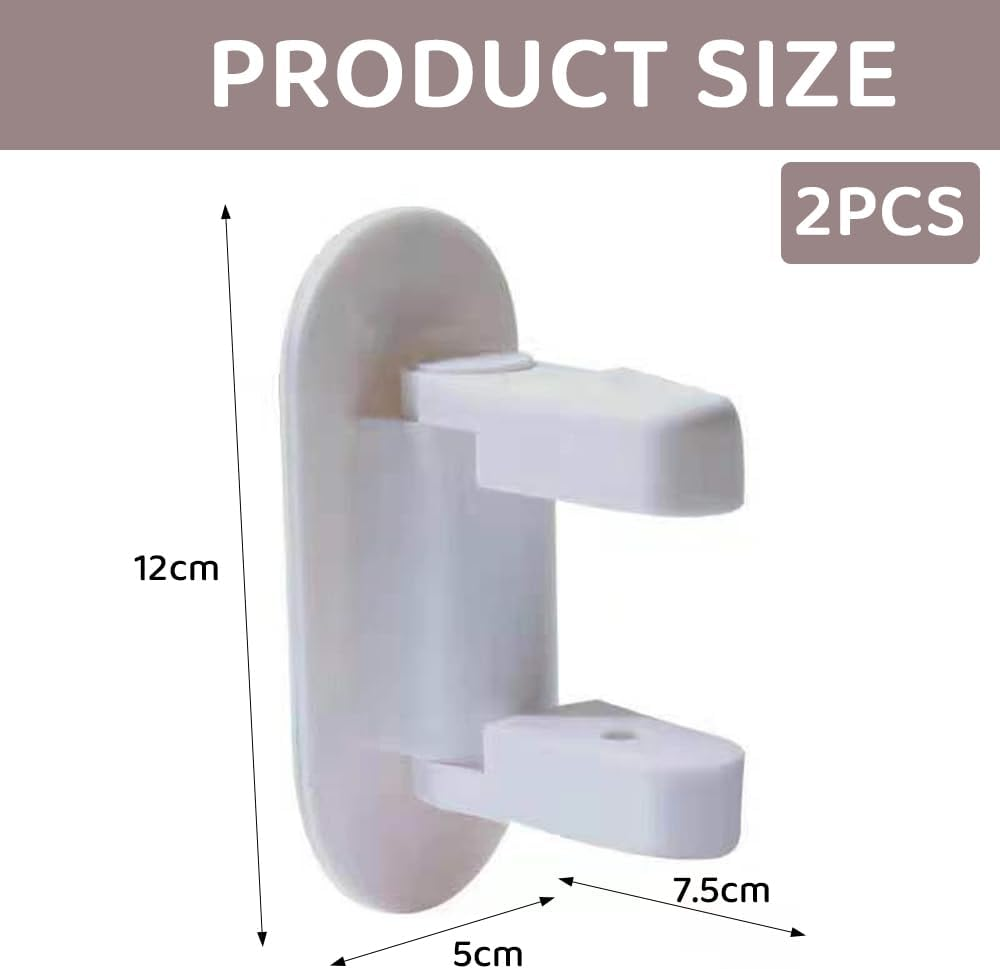 Ranqisys Door Lever Lock (2 Pack), Child Proof Safety Locks for Door Handles &ndash; Adhesive Installation, Easy to Use, Durable Baby Safety Lock, White image number 2