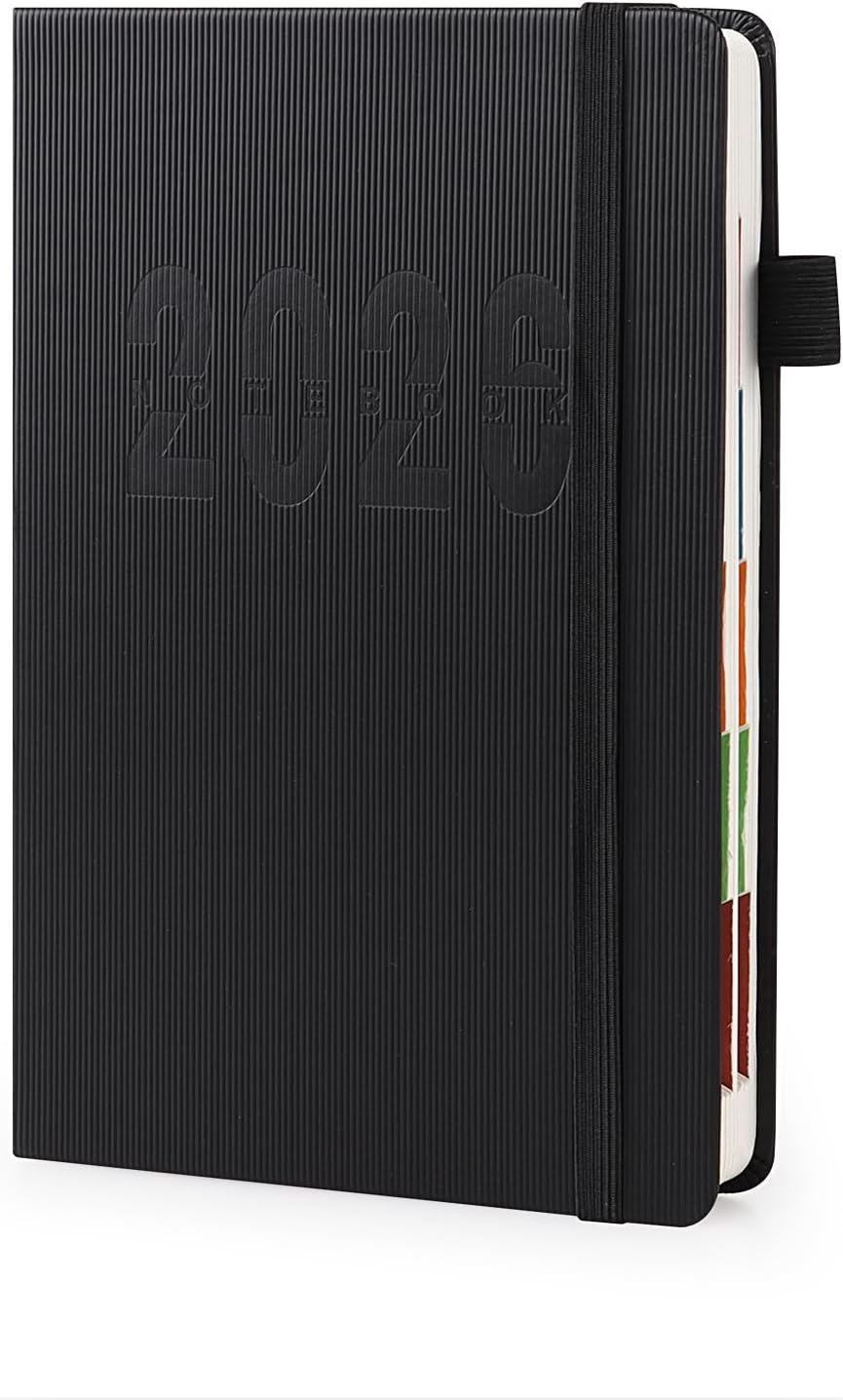 JUNART 2026 Academic Diary A5 Daily Planner from Jan. 2026-Dec. 2026 Weekly & Monthly Diary,Schedule Planner,Teacher Planner with Elastic Strap Pen Loop(Orange)