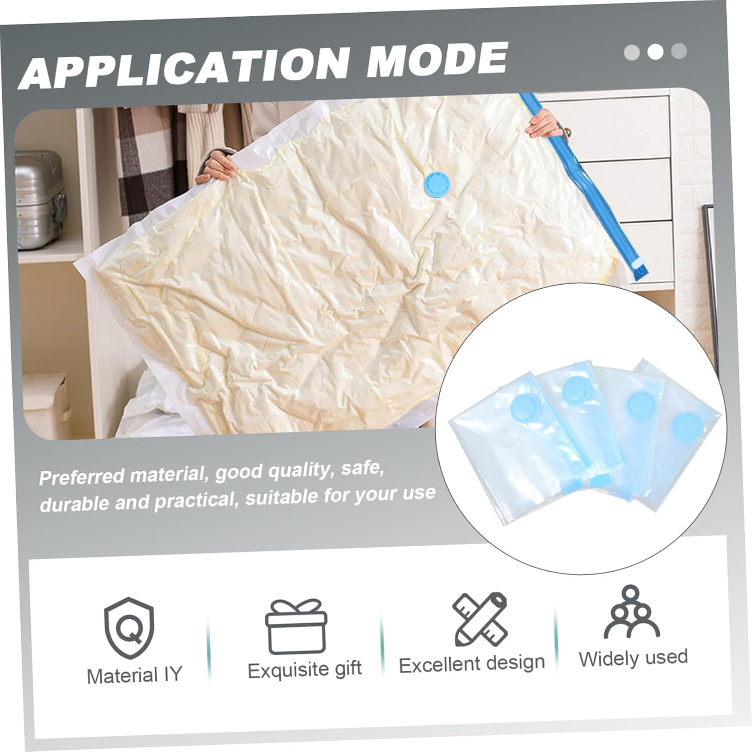 VILLFUL Garment Bags for Travel of Vacuum Storage Bags Space Saving Easy to Use image number 2