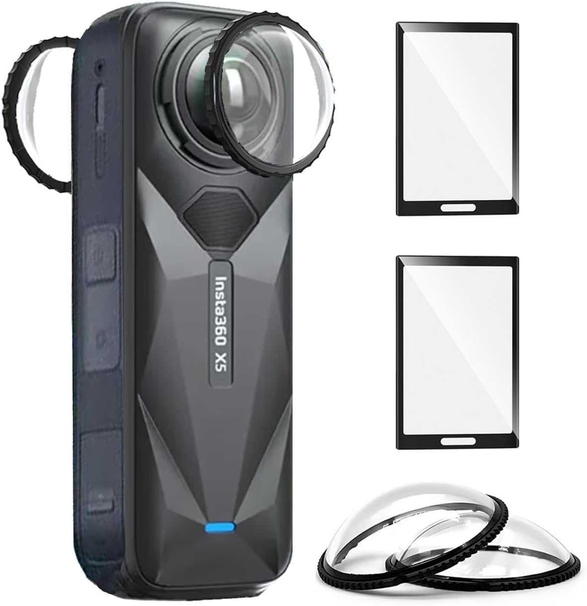 Insta 360 X5 Premium Glass Lens Guard Set Screen Protector for Insta360 X5 X 5 9H Hard Tempered Glass Film Anti-Scratch image number 5