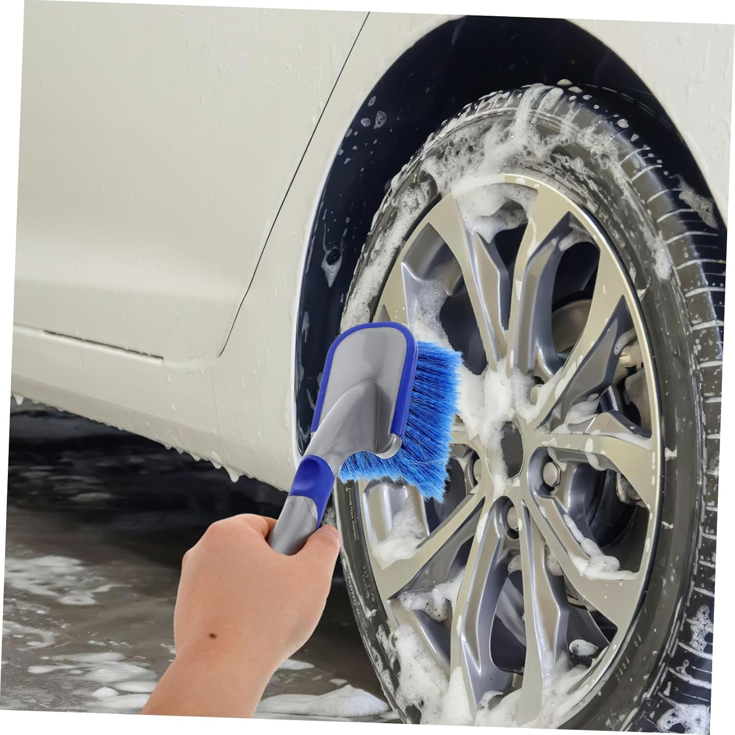BRIGHTFUFU 2Pcs Car Rim Brush with Ergonomic Handles Soft Bristle Wheel Cleaners for Auto Detailing Fit Tire and Wheel Cleaning Tools for Efficient Car Care image number 6