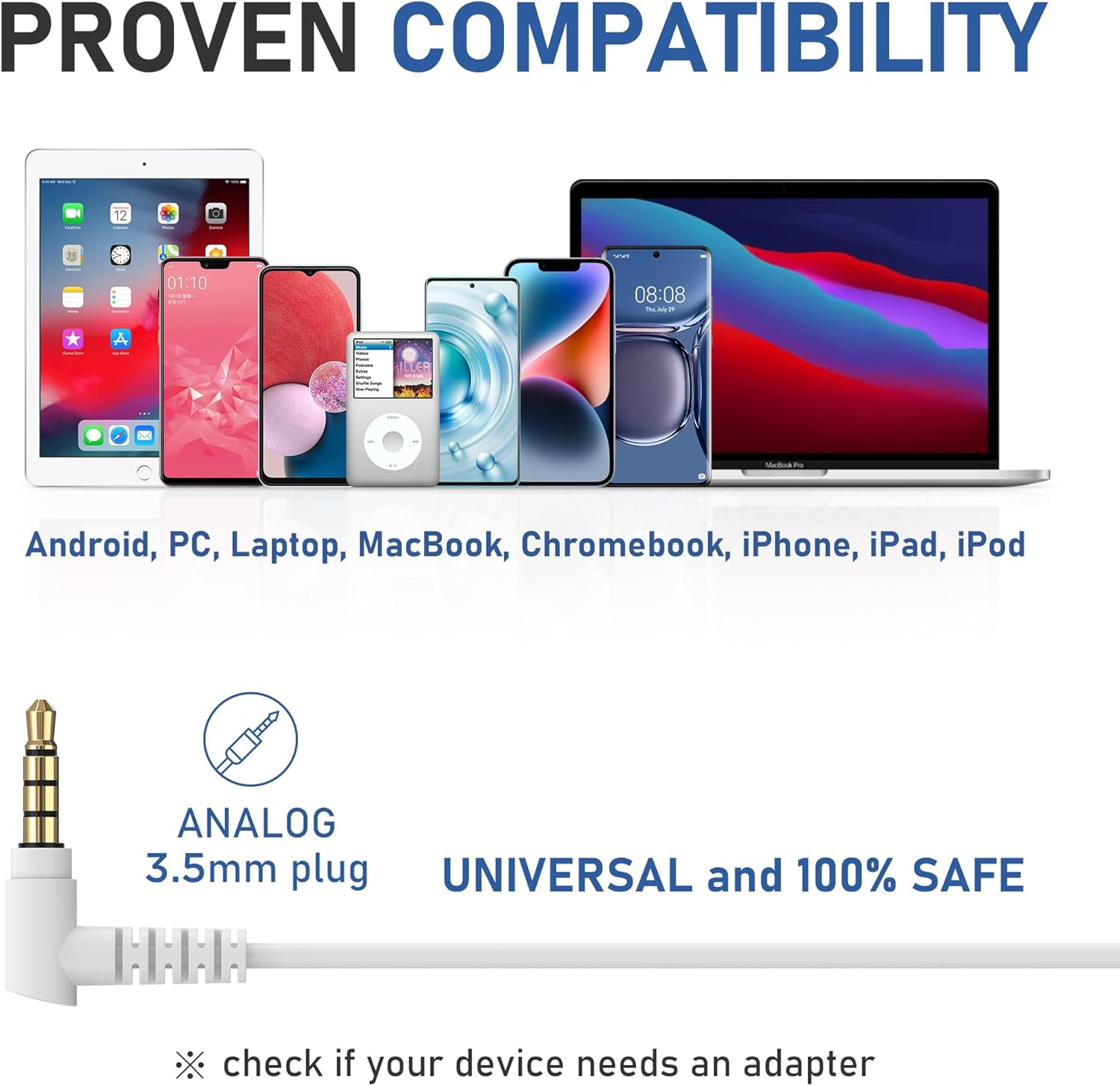 LUDOS Zenith Wired Earbuds In-Ear Headphones, 2 Year Warranty, Earphones with Microphone, Noise Isolation Corded for 3.5Mm Jack Ear Buds for Iphone, Ipad, Samsung, Computer, Laptop, Gaming - White image number 5