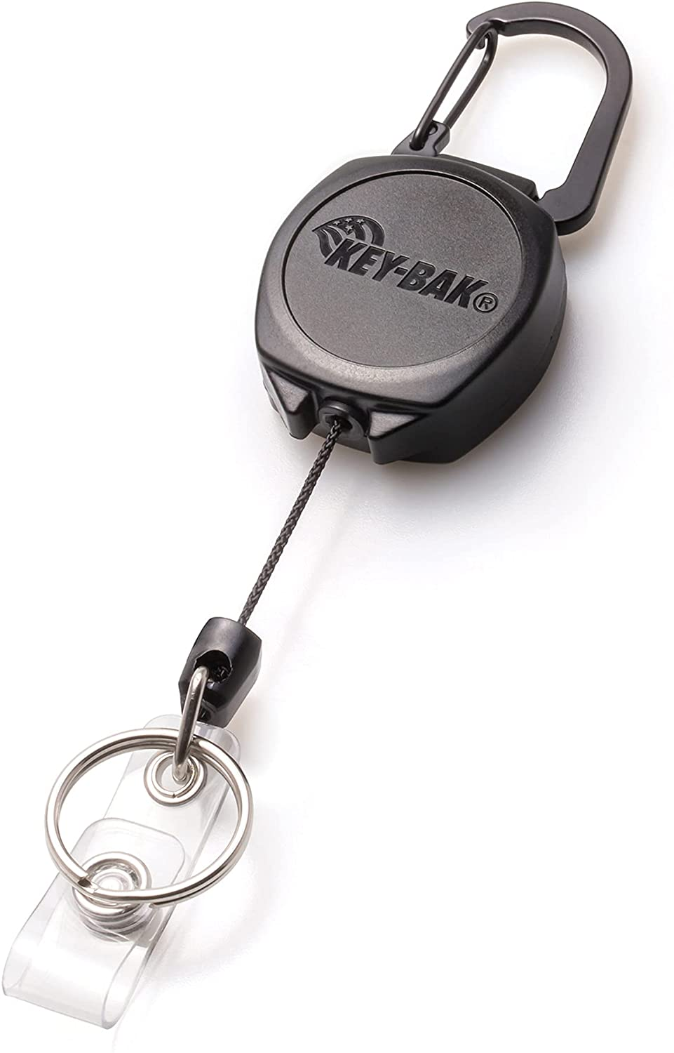 Key-Bak Sidekick Retractable Badge Reel and Keychain Breakaway Lanyard with a Key Ring and Twist-Free Clear I.D. Badge Holder on a Retractable Lanyard, Model Number: 0KB1-0A44
