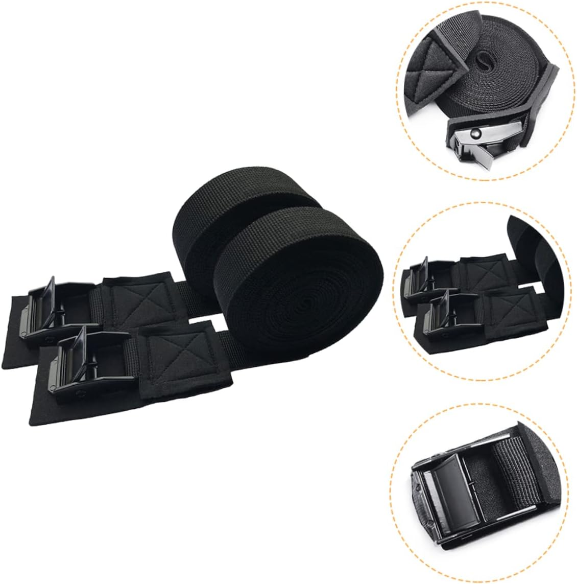1Pair Kayak Binding Straps Cargo Tie-Down Straps for Secure Roof Rack Transport for Canoe and Surfboard Easy to Store and Use image number 6