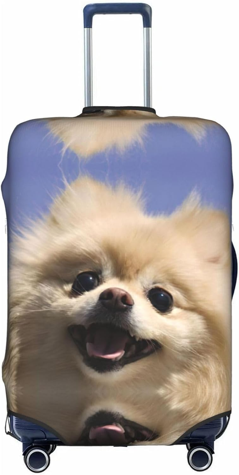 Odddot Cute Pomeranian Print Travel Luggage Cover,Suitcase Protector Cover, Washable Baggage Covers,For 18-32 Inch Luggage, Cute Pomeranian, Medium