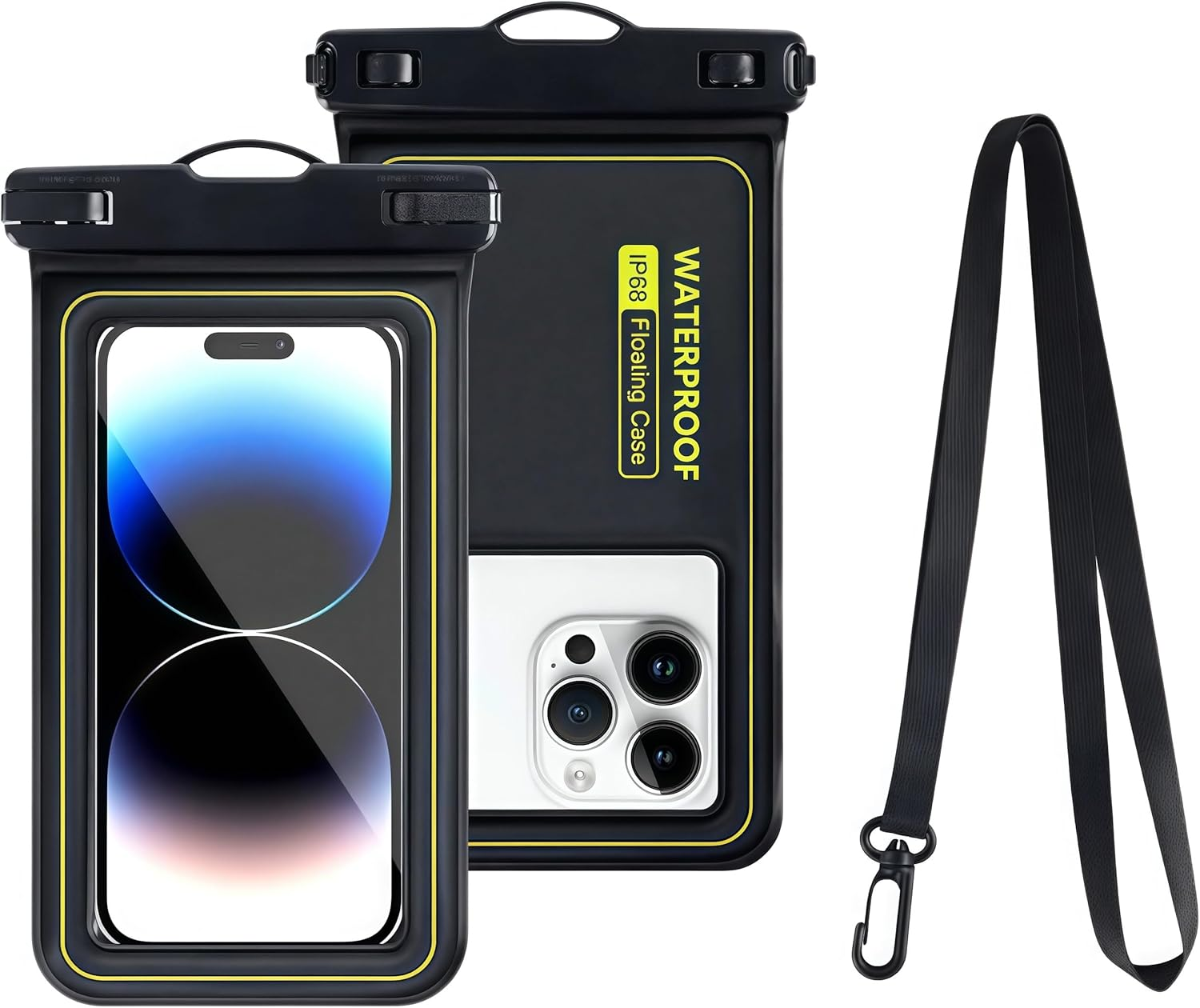 Waterproof Phone Case (7") - 1 Pack for Iphone 17/16/15/14/13/12/11 Pro Max Plus, Samsung Galaxy S24/S23 Ultra,Pixel- 30M/100Ft Deep Underwater Protection, Touch-Sensitive (Gray)