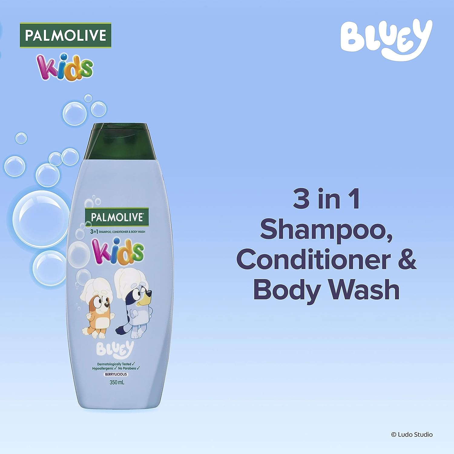 Palmolive 3 in 1 Kids Bluey Shampoo, Conditioner & Body Wash 350Ml, Berrylicious (Pack of 2) image number 5