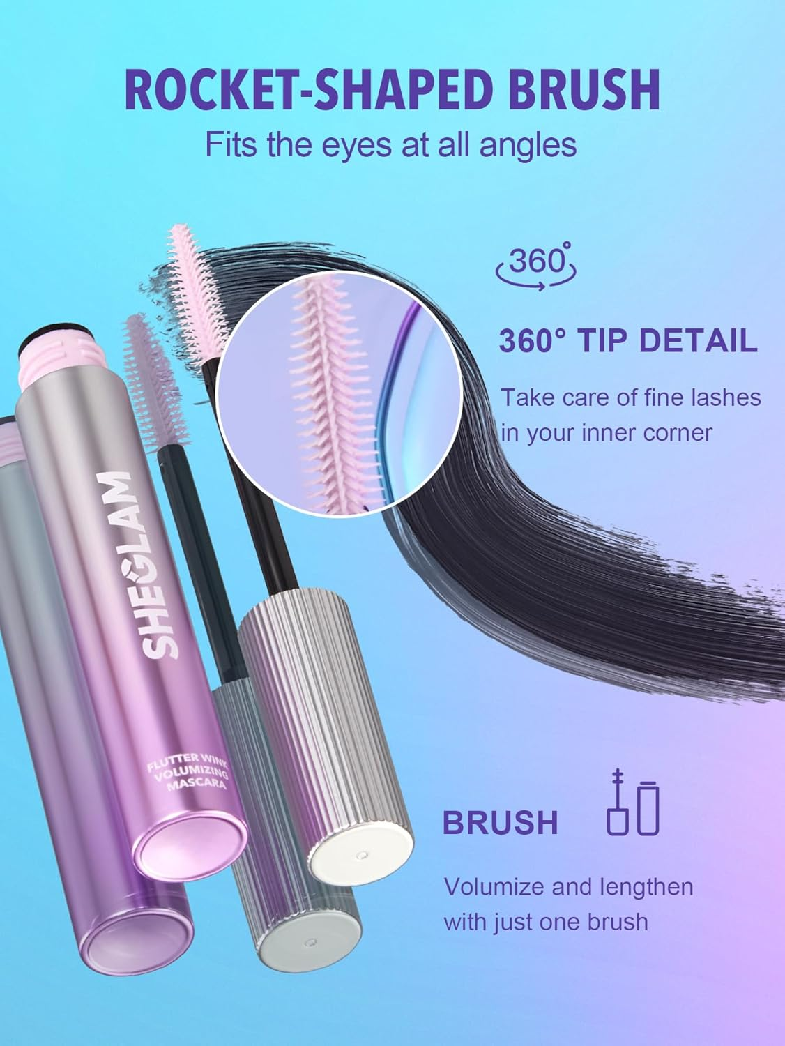 SHEGLAM Flutter Wink Volumizing Mascara image number 2