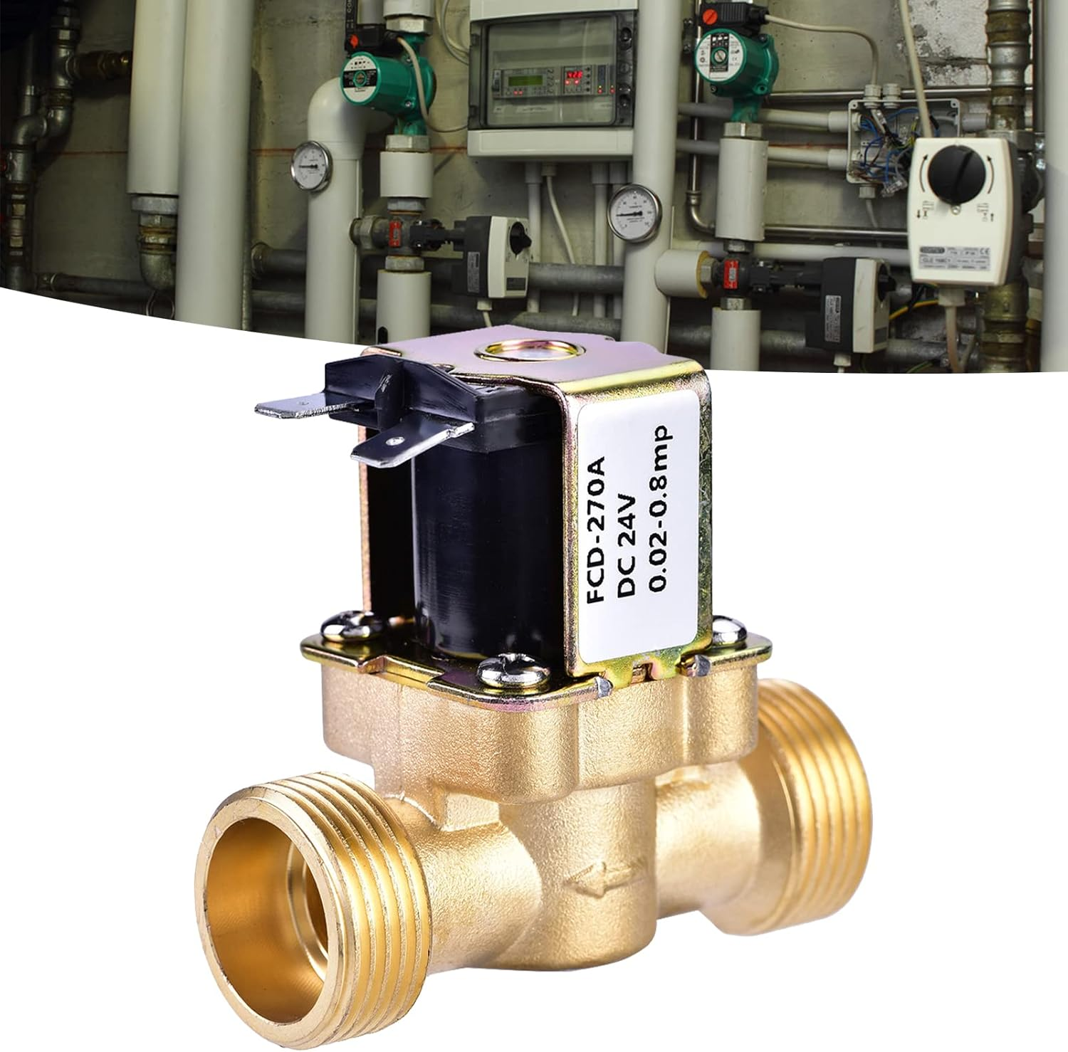 3/4 Brass Electric Solenoid Valve, DC 24V Normally Closed Water Inlet Switch Quick Connect Water Solenoid Valve Electric Solenoid Magnetic Valve for Water Control
