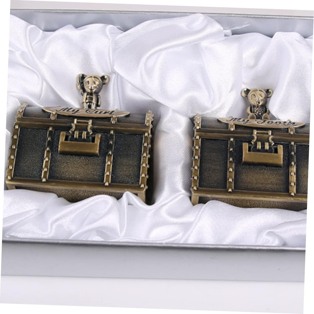 2Pcs Keepsake Boxes for First Tooth and Curl Storage Durable Tooth Holders Compact Design for Easy Carrying for Family Memories image number 2