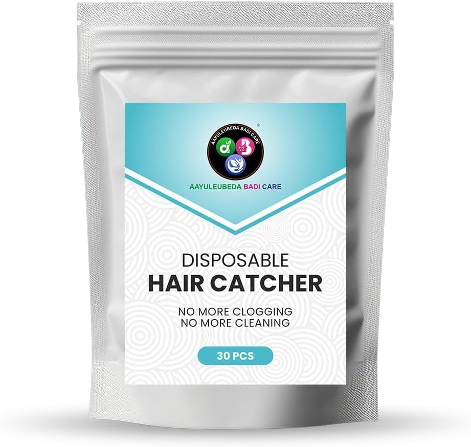 Aayuleubeda Badi Care Abc 30 Pcs, 4 X 4 Disposable Shower Drain Cover Hair Catcher Shower Drain Mesh Stickers, Bathroom, Laundry, Bathtub, Kitchen, Sink, for Human and Pet Hair image number 1