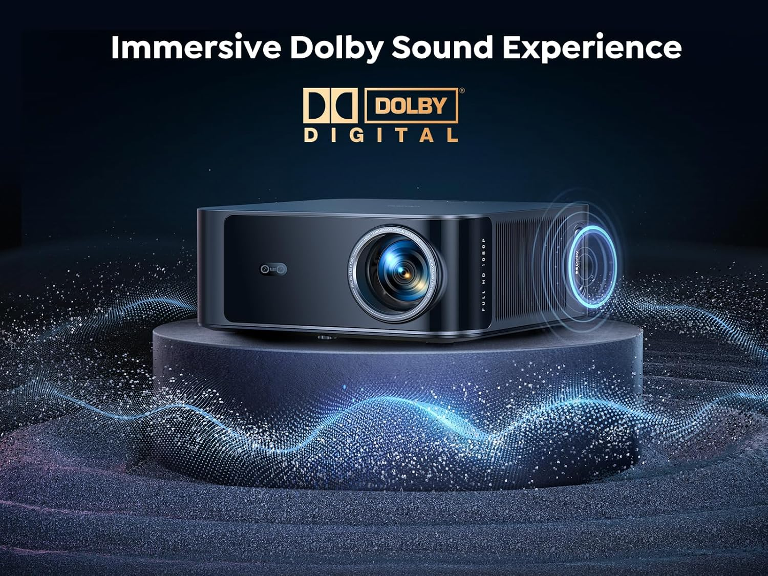 Projector 4K【Official Neflix/36000 Lumen/36W Dolby Audio】Auto Focus/Keystone/Screen Alignment/Obstacle Avoidance Smart Projector, TOPTRO Native 1080P Projector Wifi 6 Two-Way Bluetooth Exposed Speaker