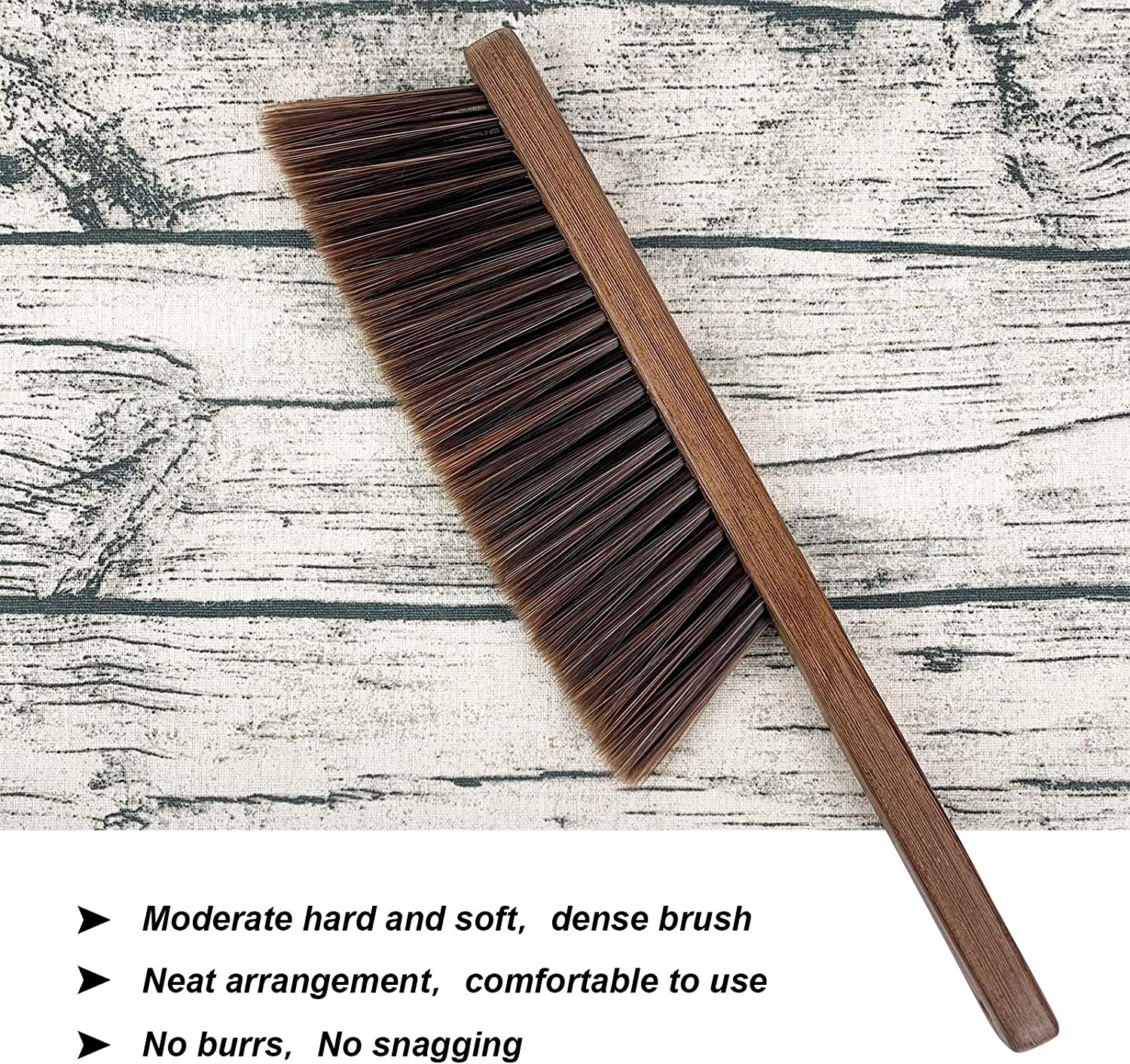 Hand Broom Cleaning Brushes-Soft Bristles Dusting Brush for Cleaning Car/Bed/Couch/Draft/Garden/Furniture/Clothes,Wooden Handle image number 1