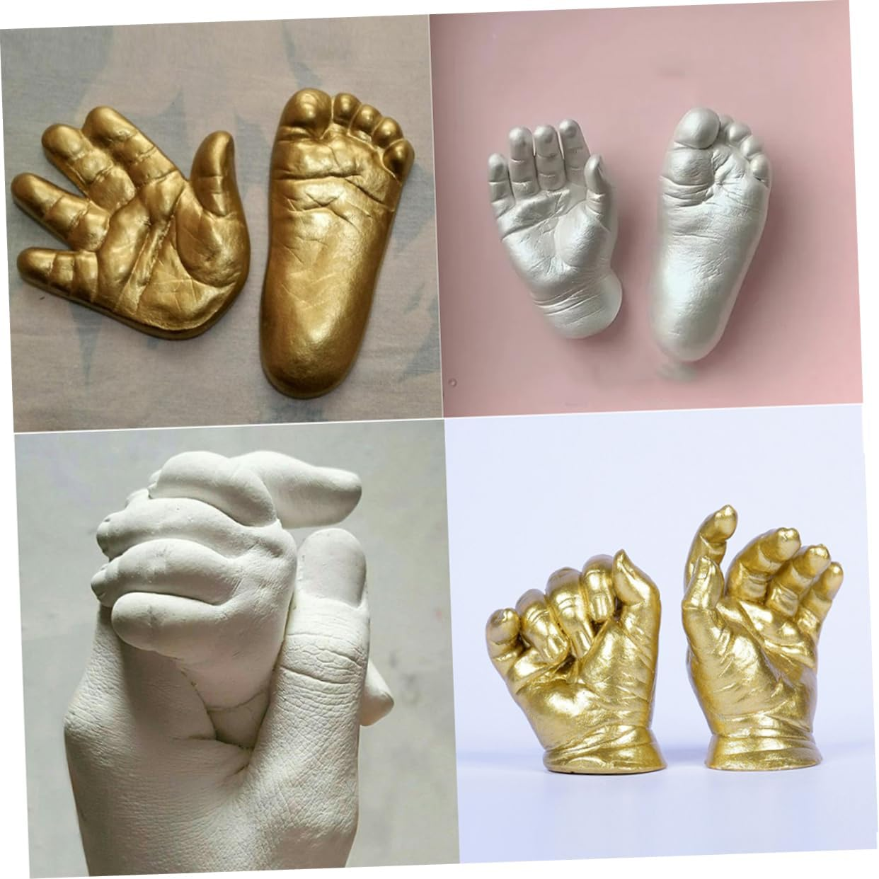 Newborn Baby Hand Casting Kit Plaster Powder for 3D Keepsake Molding, Baby Foot and Handprint Memorial Set for Infant Full Moon and Hundred Days Celebration image number 4