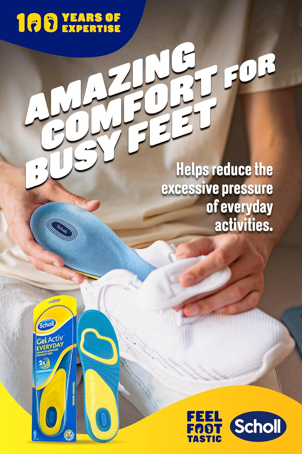 Dr. Scholl'S Run Shock Absorbing Insoles, Small &ndash; Helps Prevent Knee Pain, Shin Splints & Plantar Fasciitis Relief &ndash; Arch Support Insoles for Running & Jogging &ndash; 1 Pair image number 4