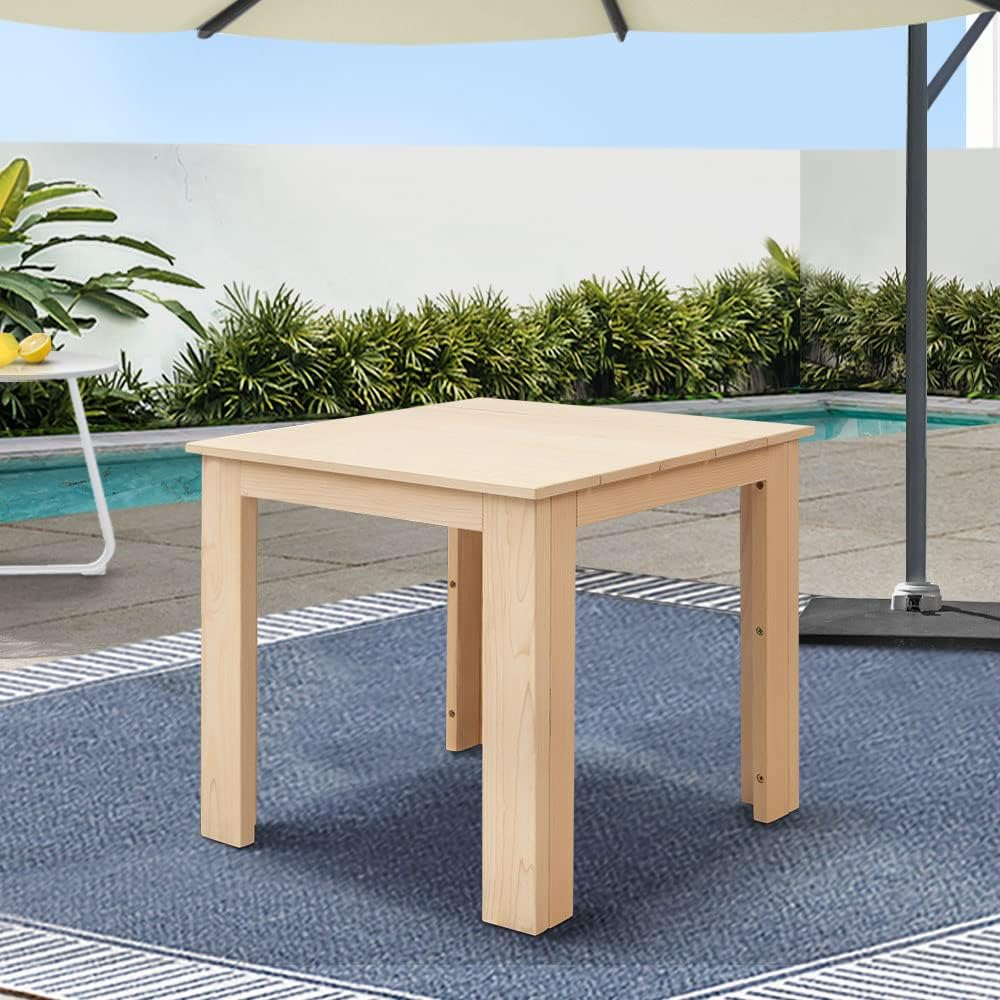 Gardeon Outdoor Coffee Table, Wooden Side Tables Patio Furniture Timber Desk Cafe Garden Pool Deck Backyard Camping Living Room Bedroom, Protable Square Natural image number 3