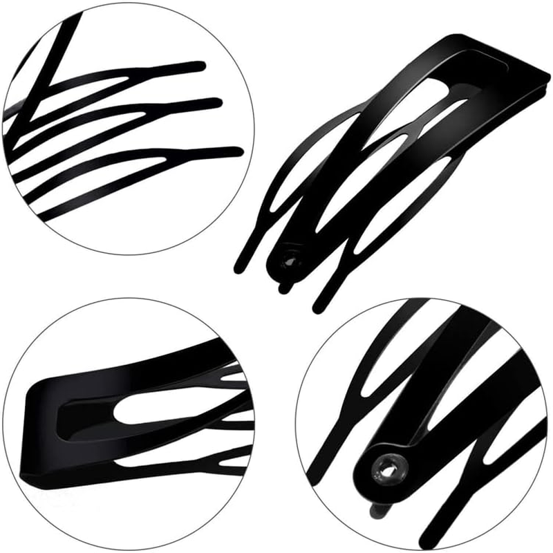10/20/30PCS Double-Grip Hair Clips Metal Snap Barrettes Hair Styling Tool Women Girls for Hair Making, Salon Supplies - Black(10Pcs) image number 5