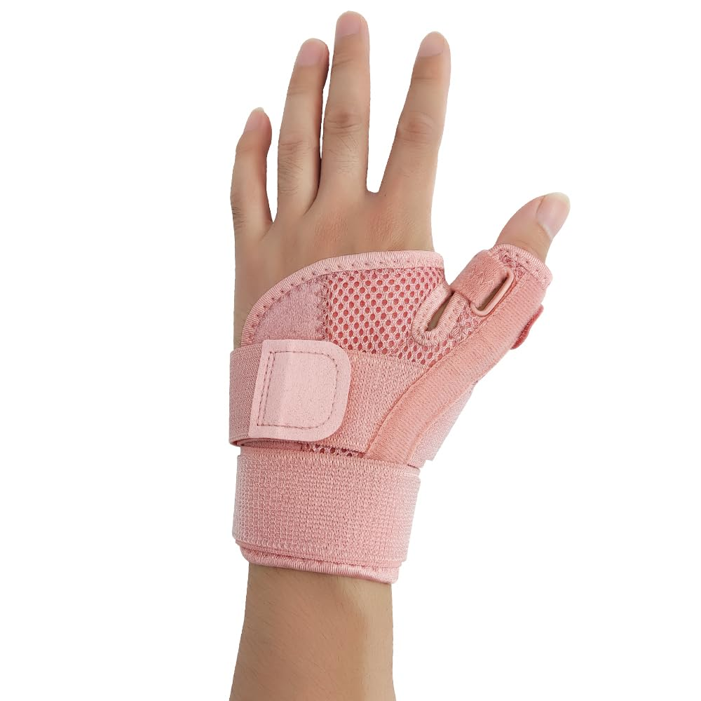 Thumb Spica Support Strap - De Quervains Splint Brace Tendonitis Arthritis Pink (Universal, Pink) image number 3