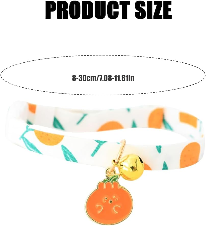 2 Pack Tear off Cotton Cat Collar with Bell Personalized with Bell Safety Clasp Cute Cat Collar Kitten Collar Ideal for Cats image number 3