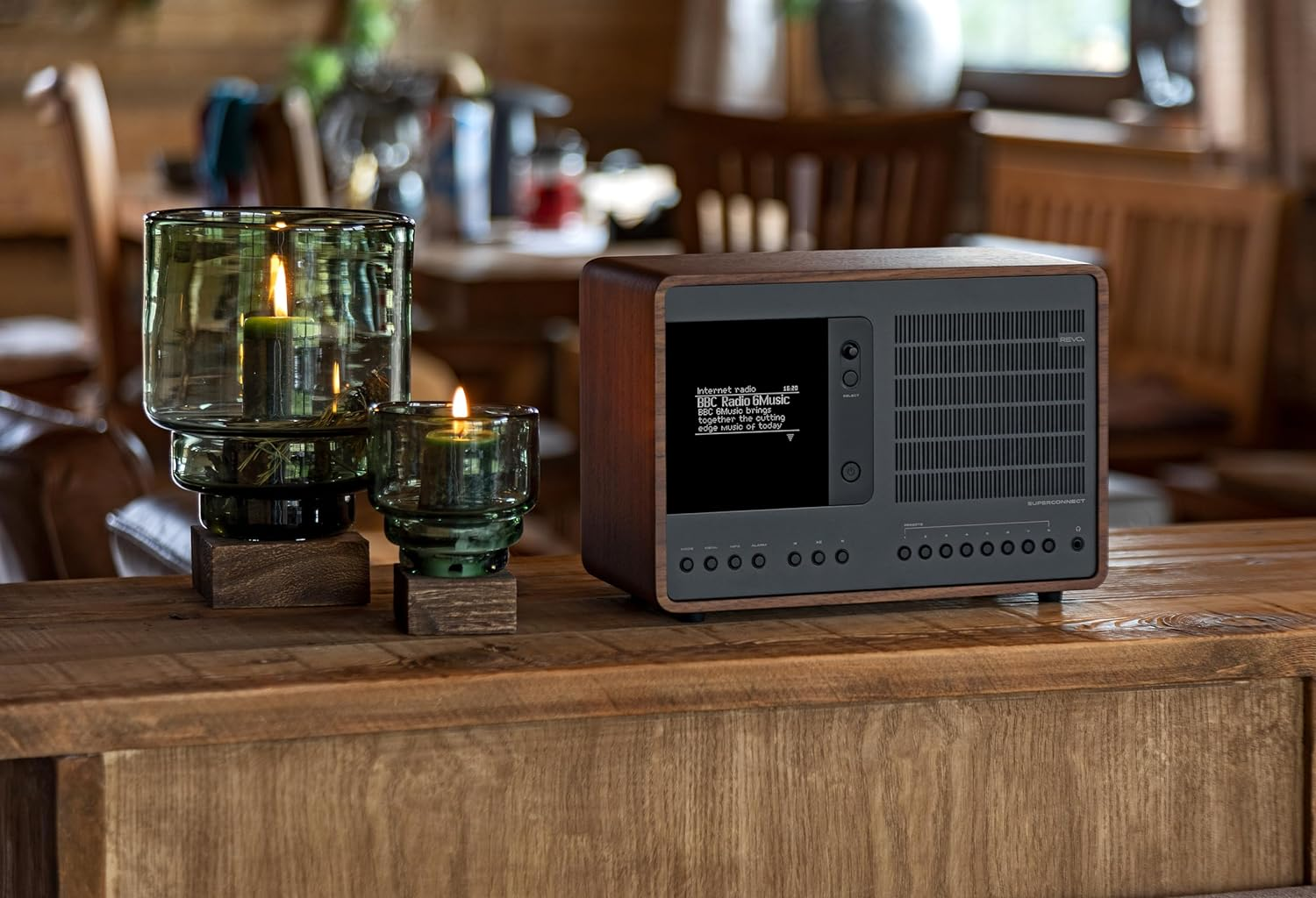 Revo Superconnect - Deluxe Multi-Format Table Radio with DAB/DAB+/FM, Internet Radio, Spotify Connect, DNLA Wireless Streaming, Bluetooth with Aptx & Ios/Android App Control - Walnut/Black image number 6