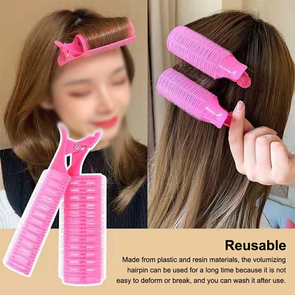 SUIOPPYUW Hair Root Clips Volumizing Fluffy Curling Bang Rollers Household Washable Reusable Plastic Heatless Hairpins Accessories, 3PCS image number 1