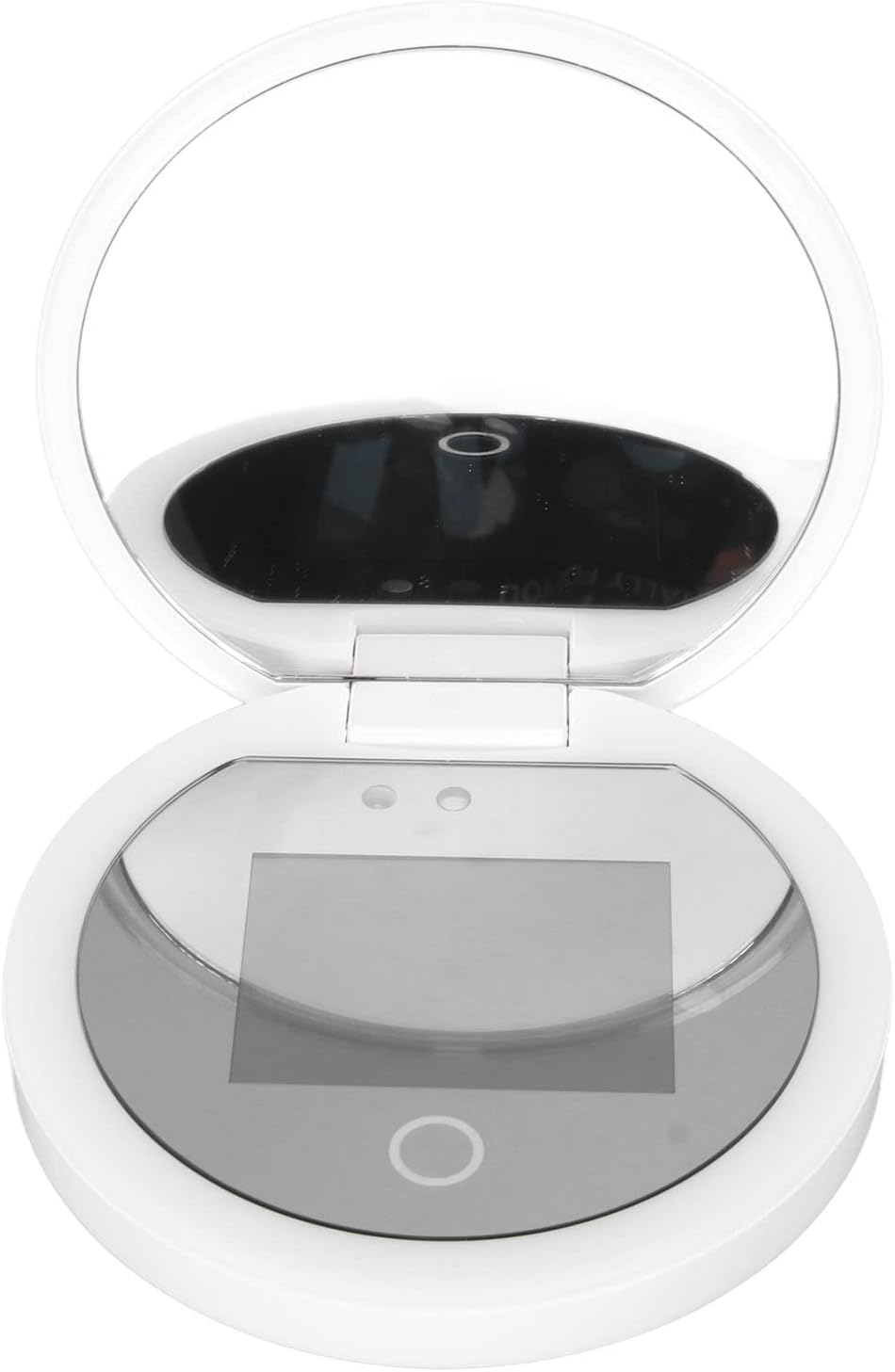 Yunir UV Mirror Sunscreen Testing Camera, 2X Magnification Lighted Travel Makeup Mirror with Rechargeable, round 3.5Inch Pocket Mirror with Folding for Outdoor image number 3