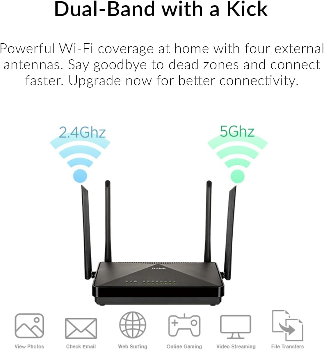D-Link DSL-245GE AC1200 Dual Band Wireless VDSL2/ADSL2+ Modem Router - Wifi 5, NBN Compatible, MU-MIMO, Gigabit LAN, USB 3.0, for Gaming & Networking Devices image number 6
