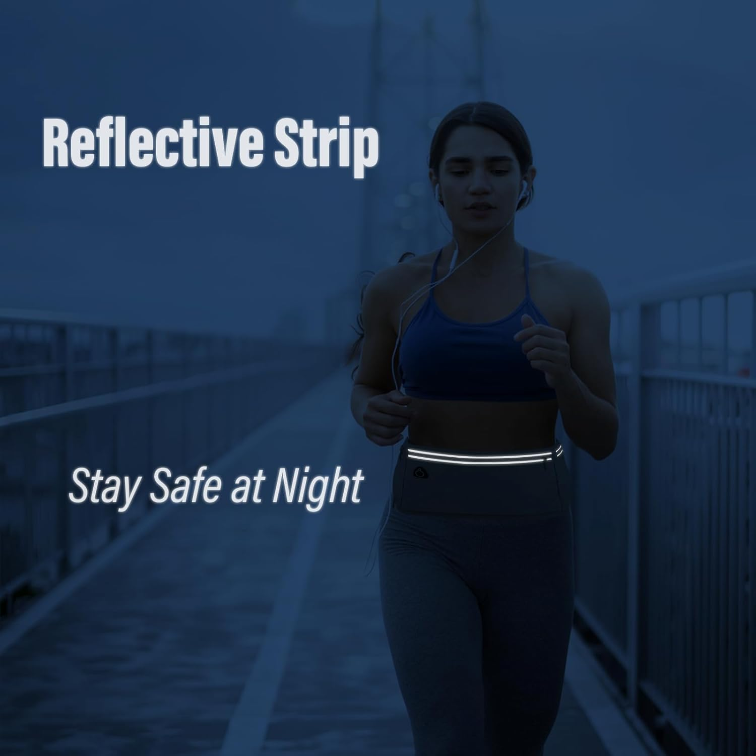 Running Belt Women Men with Water Bottle Holder, Running Waist Packs with Headphone Port, Running Accessories for Running Hiking Cycling Gym (Black) image number 2