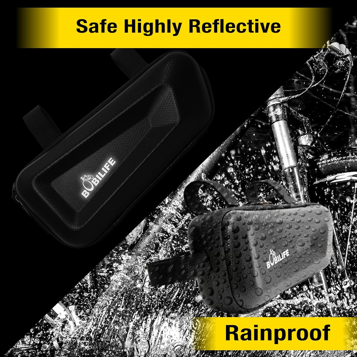 BOBILIFE Hard Shell Bike Frame Bag - EVA Waterproof Bicycle Frame Bag under Top Tube Pouch Storage Bag for Adult Cycling Road Mountain Bike Bicycles image number 2